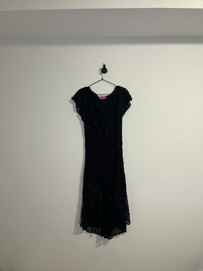 betsy johnson black floral maxi dress